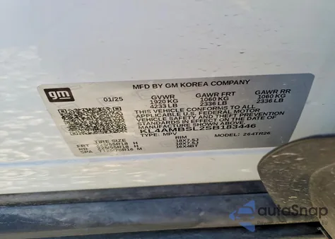 2025 Buick Encore Gx Preferred z USA, uszkodzony, nr VIN KL4AMBSL2SB183446